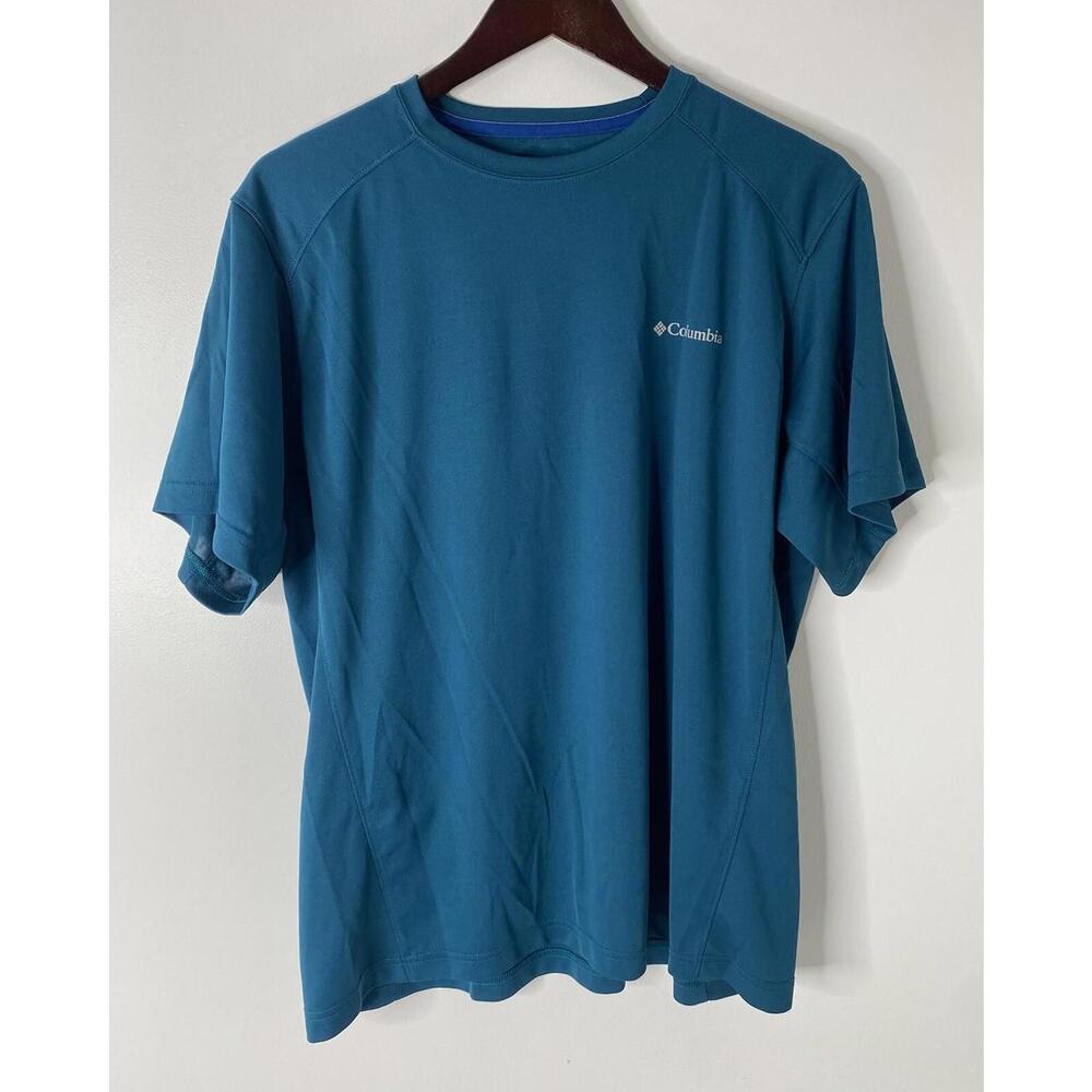 Columbia Omni Wick T Shirt Short Sleeve Blue Men Size Large